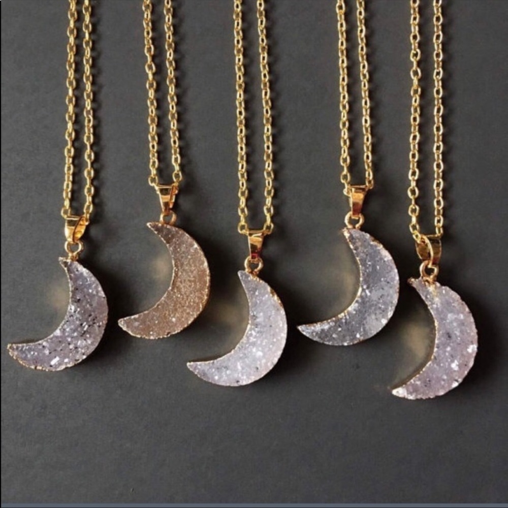 Druzy Moon Necklace